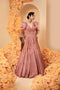 Crepe Rose gold ombre shaded colour gown